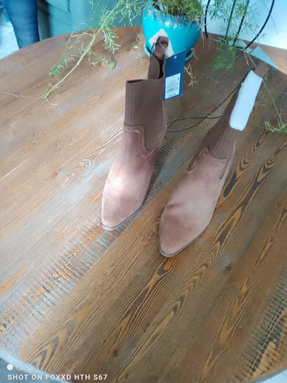 Universal Thread Brown Suede Chelsea Booties with Block Heel